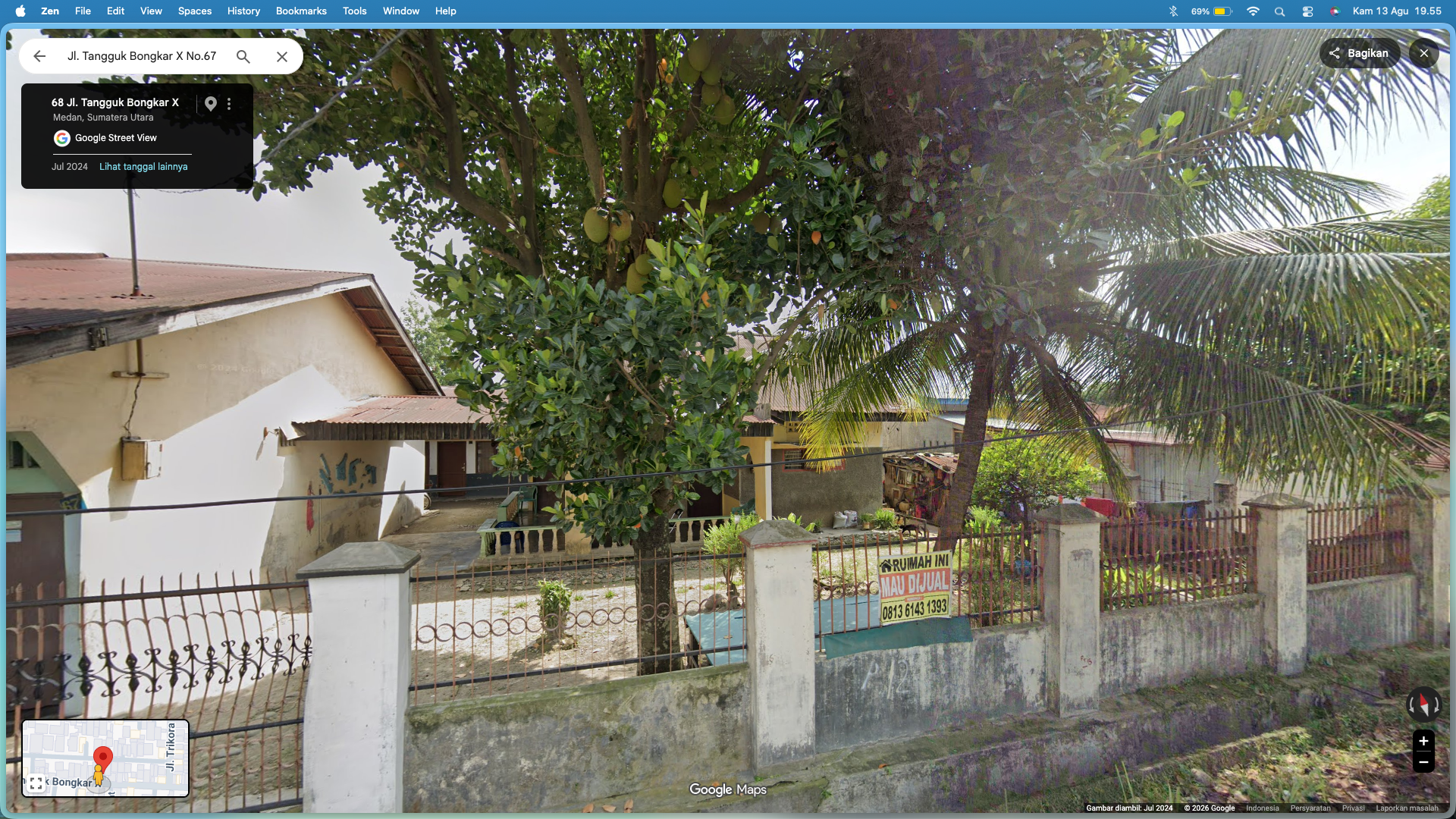Tampak Depan Rumah Induk (Jl. Tangguk Bongkar X)