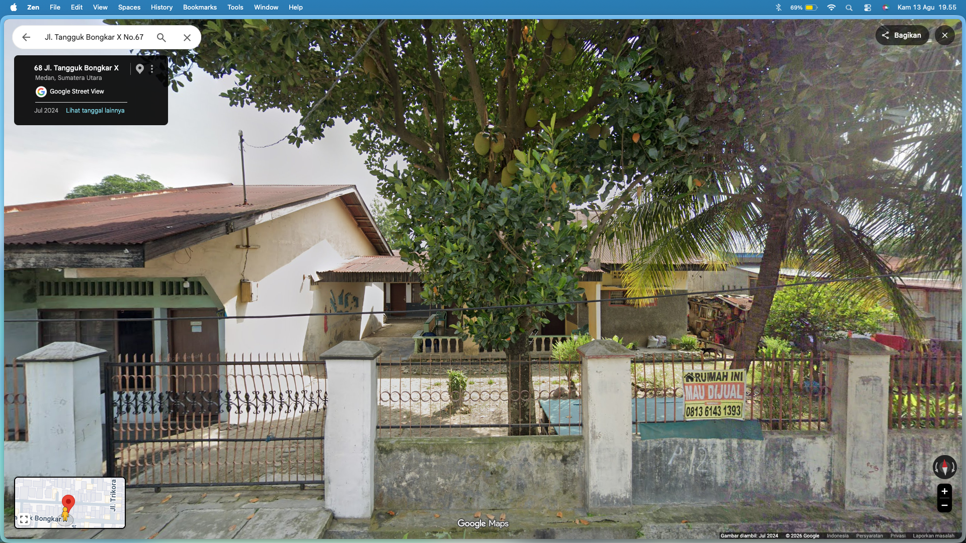 Tampak Depan Rumah Induk dan 2 Rumah Sewa (Jl. Tangguk Bongkar X)
