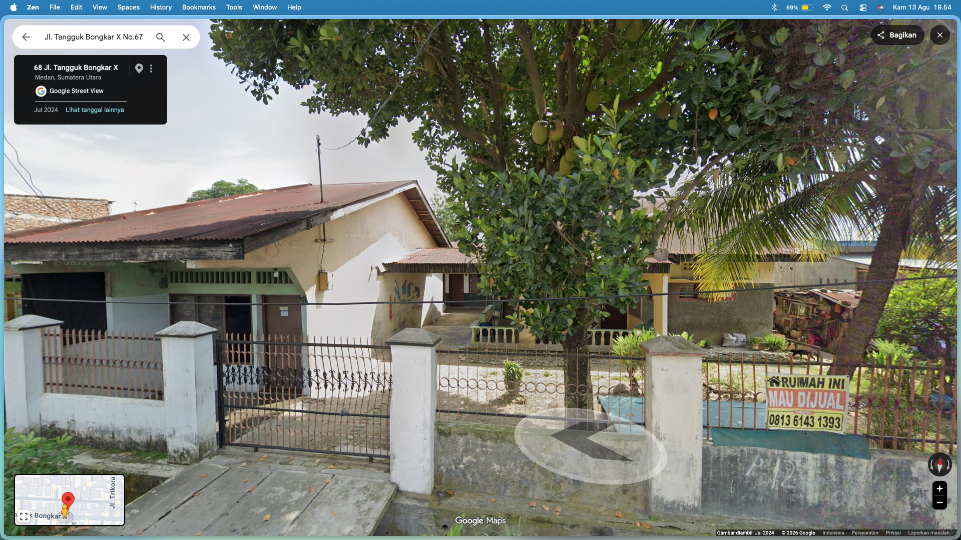 Tampak Depan Rumah Induk dan 2 Rumah Sewa (Jl. Tangguk Bongkar X)